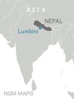 Map of Lumbini, Nepal.