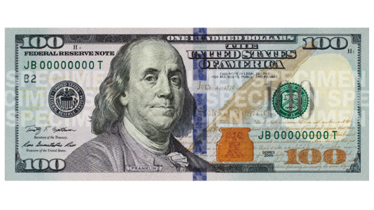 The new $100 bill will enter circulation on Tuesday