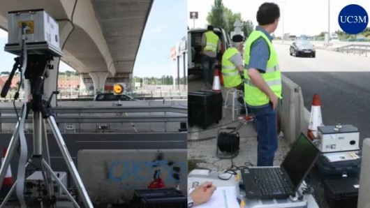 The new system being tested on the A6 highway, near Madrid 