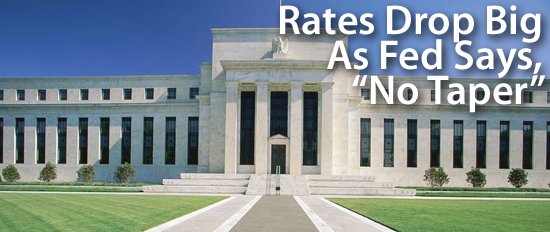 Mortgage rates falling big after Fed says "No Taper" to QE3