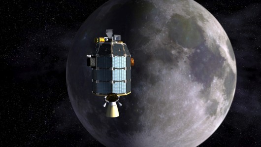 Artist's depiction of LADEE approaching lunar orbit (Image: NASA Ames/Dana Berry)