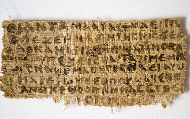 a fragment of papyrus that divinity professor Karen L. King said is the only existing ancient text that quotes Jesus explicitly referring to having a wife