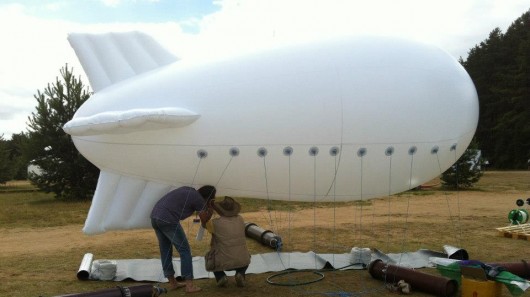 According to the designers, they have produced and flown a scale prototype of the blimp