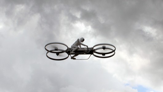 The quadcopter drone in flight (Photo: Chris Wood/Gizmag)