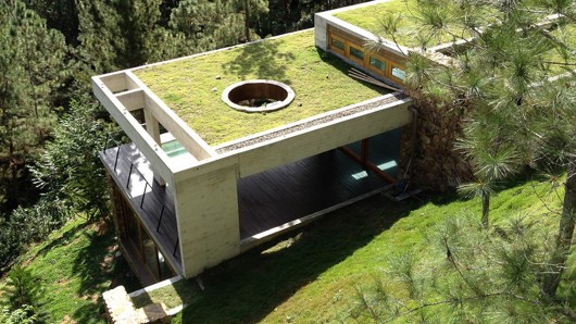 The rear sections of the RD House come into direct contact with the hillside, so are natur...