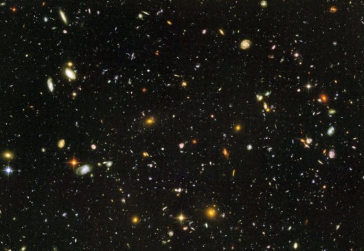 Hubble Ultra Deep Field, showing thousands of galaxies back to a time only a few hundred m...