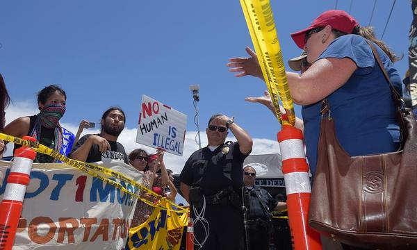 Five Arrested During Illegal Immigration Protest and Rally Near U.S. Border Patrol Station in Murrieta, California