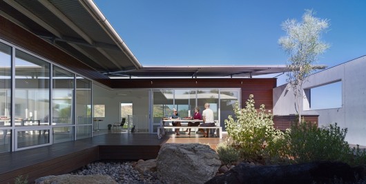 An enclosed central courtyard provides a place to relax