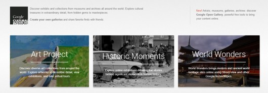The Google Cultural Institute showcases exhibits and collections from museums and archives...
