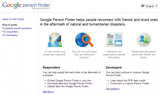 Google People Finder helps people to find family and friends after natural and humanitaria...