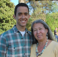 Teague Allston with his mother, Chief Lynette Allston of the Nottoway of Viriginia Tribe (Photo:  Vincent Schilling)