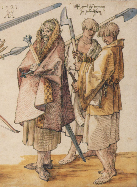 Three Irish Men by Albert Durer, 1521.