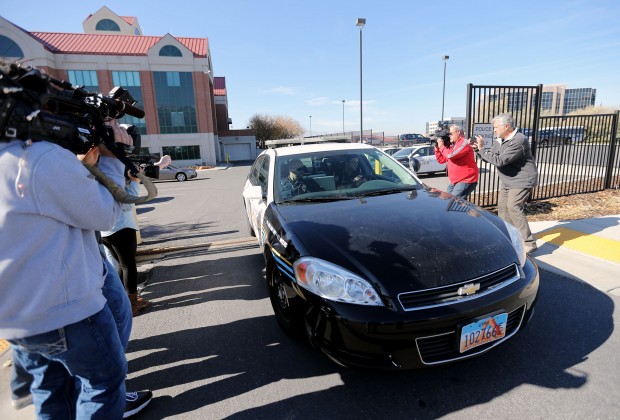 Sandy Police drive suspected kidnapper Troy Morley to the Salt Lake County Jail, Friday, Nov. 7, 2014, in Sandy, Utah. Morley was confronted by a Utah dad after he allegedly entered the family's home in Sandy, snatching their 5-year-old daughter out of bed. The suspect handed her over to her father without confrontation, police said. The 5-year-old girl wasn?t hurt in the frightening experience. (AP Photo/The Deseret News, Scott G. Winterton)  SALT LAKE TRIBUNE OUT; MAGS OUT, MANDATORY CREDIT