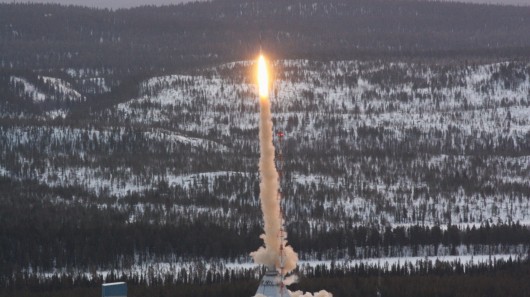 Launch of the rocket TEXUS-49 (Image: Adrian Mettauer)