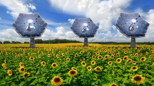 Equipped with an array of multi-junction photovoltaic chips, each of the IBM 'sunflowers' ...