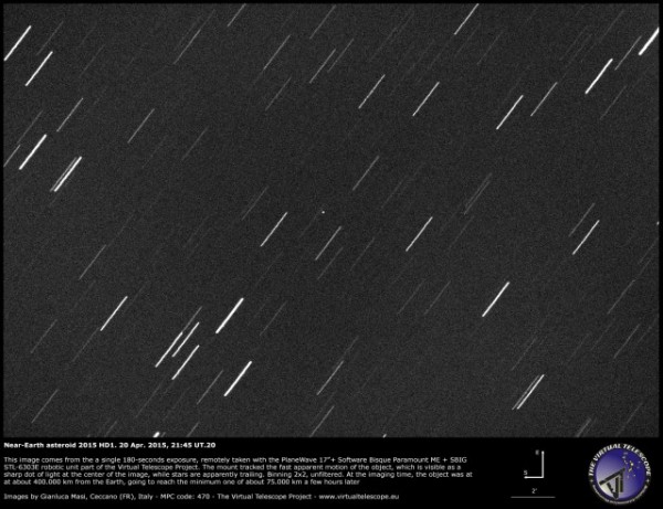 The Virtual Telescope Project acquired this image on Monday evening, April 20, 2015.