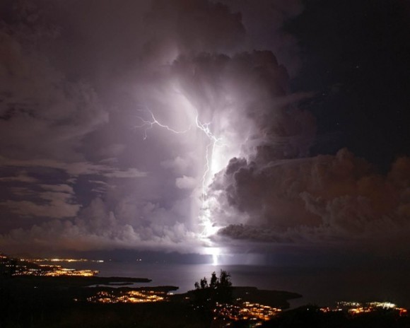 A flash of Catatumbo Lightning in Zulia, Venezuela. Photo credit: Alamy via The Guardian