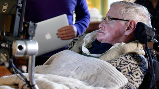 Stephen Hawking at work