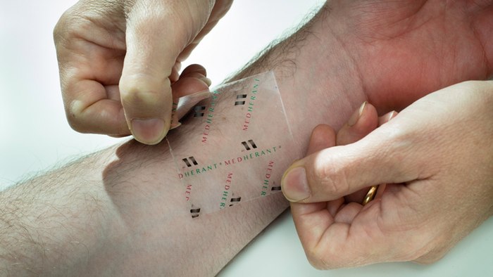 The transdermal patch can dispense ibuprofen through the skin for up to 12 hours