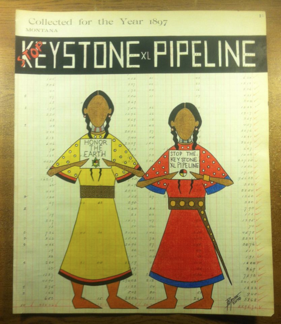 'Winona and Faith' by John Isaiah Pepion, pepionledgerart.com