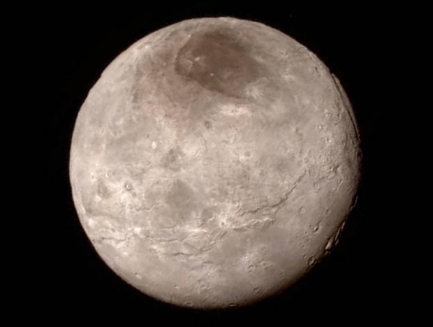 Charon, one of Pluto's moons. (Image source: NASA-JHUAPL-SwRI)