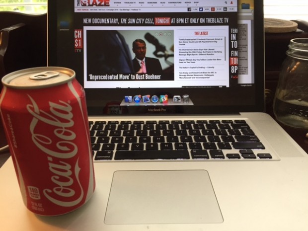 Ready to record the "rave" this can of Coke will create inside my body. (Photo credit: Liz Klimas/TheBlaze)