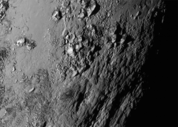 A close up of Pluto's surface. (Image source: NASA-JHUAPL-SwRI)