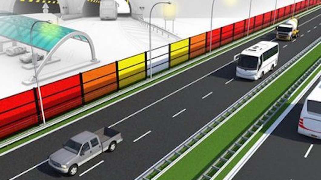 Solar technology developed by Michael Debije at the Eindhoven University of Technology is being tested in noise barriers along the A2 highway in the Netherlands
