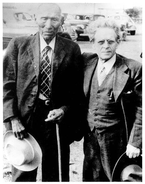 Nicholas Black Elk and John G. Neihardt in 1945. (Black Elk-Neihardt Park)