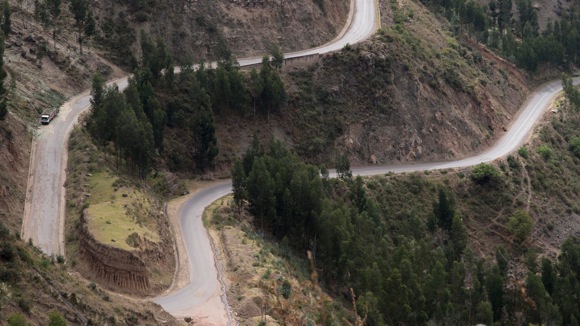 Modern Andean highways. Near Qeswachaka, Canas Province, Peru, 2014. Photo by Doug McMains, National Museum of the American Indian, Smithsonian Institution.