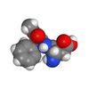 A 3D model of an aspartame molecule