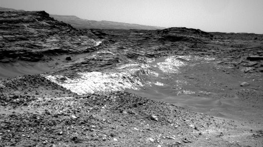 Example of the type of geological feature that the Curiosity team is hoping to examine