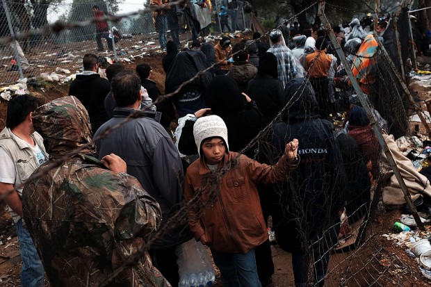 Syrian refugees continue to migrate to Europe, October 21, 2015. (Getty Images/Spencer Platt)