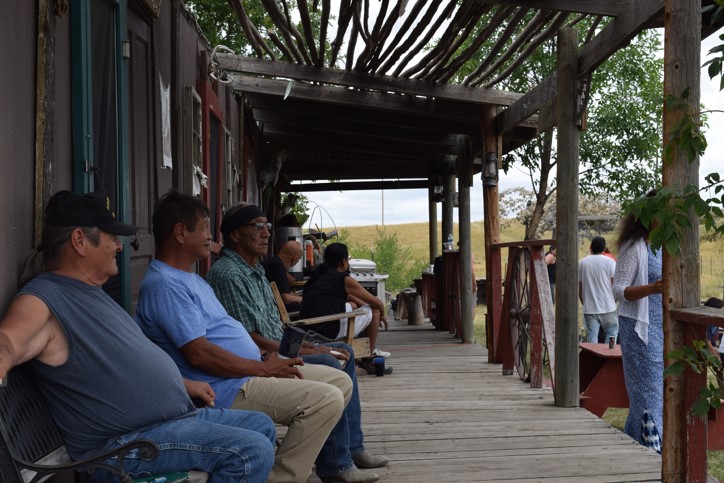 Friends and family gathered at the Beautiful Bald Eagle ranch house. (Photo by David Rooks)