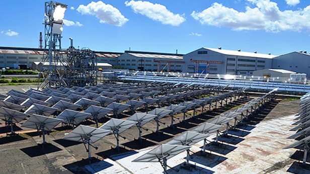MHPS is testing out a hybrid concentrated solar power system that combines a a solar power ...