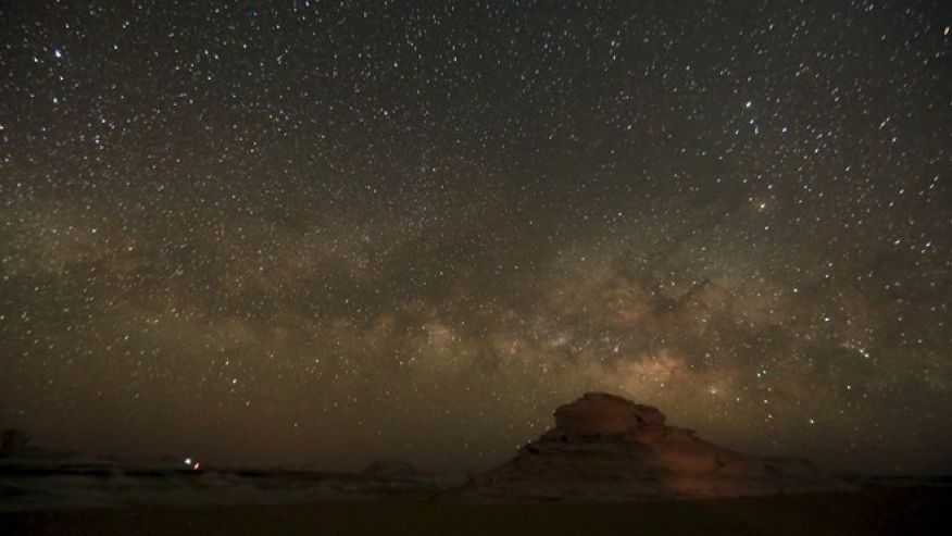 The Milky Way is seen in the night sky in the White Desert north of the Farafra Oasis near Cairo, Egypt. (Reuters)