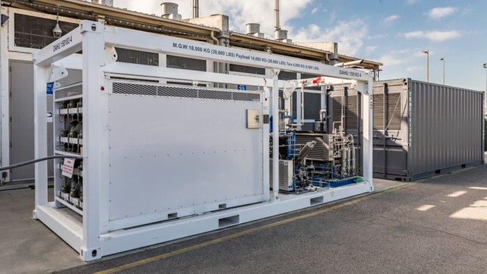 Boeing's reversible solid oxide fuel cell system in operation in Huntington Beach, California