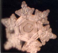 A structured water molecule from Antarctic Ice. From The Message From Water by Masaru Emoto.