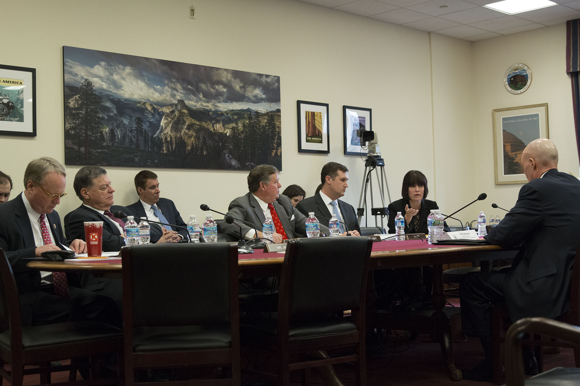 Chris Bavasi, right, executive director of the Office of Navajo and Hopi Indian Relocation, told a House Appropriations subcommittee he believes his office can finish its work in fiscal 2018. (Madison Alder/Cronkite News)