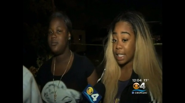 Nautika Harris says she is outraged by her cousin's death (R). (Image source: WFOR-TV)
