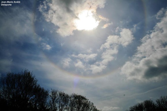 EarthSky Facebook friend Jean Marie Andre Delaporte captured this image of a halo around the sun in Normandy, France on April 23, 2014.