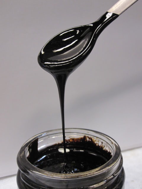 Biocrude oil, produced from wastewater treatment plant sludge, looks and performs virtually like fossil petroleum