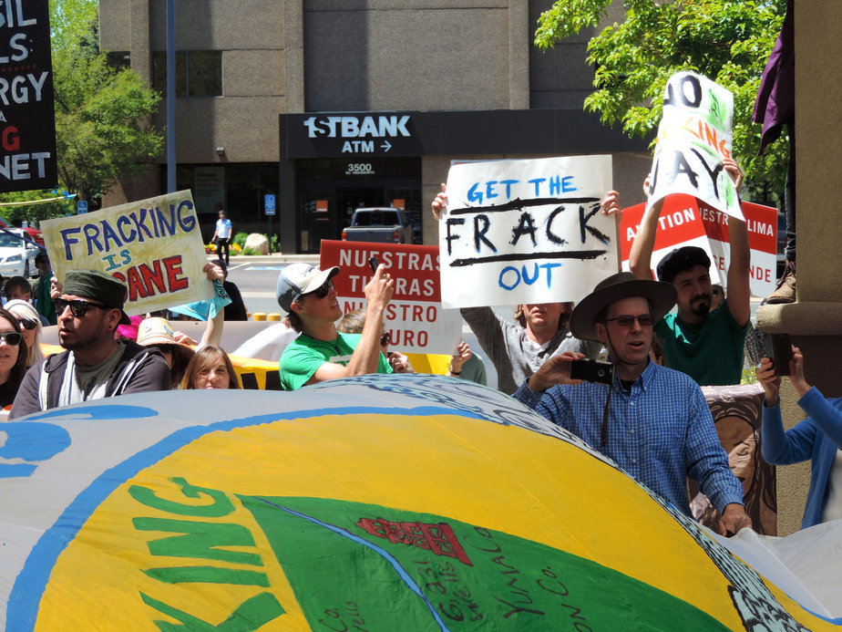 Colorado anti-fracking activists rally in Denver
