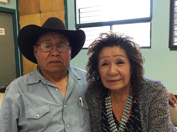 Allen and Bertha Etsitty attend a workshop for farmers and ranchers in Shiprock, New Mexico, to get assistance in filing their EPA claims from the Gold King Mine Spill. (Photo: Suzette Brewer)