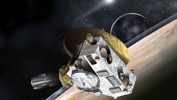 Artist's rendition of New Horizons as it passed Pluto.
