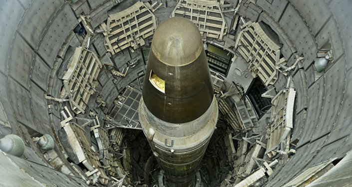 A deactivated Titan II nuclear ICMB is seen in a silo at the Titan Missile Museum on May 12, 2015 in Green Valley, Arizona