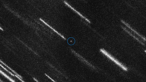 The asteroid 2012 TC4 (circled) has been detected as it approaches Earth - this image is ...