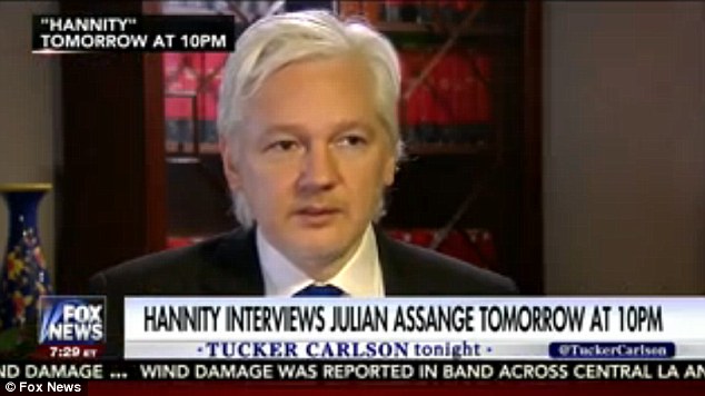 In tonight's interview on Fox News, Assange claims Obama's administration are 'trying to say that President-elect Trump is not a legitimate President'