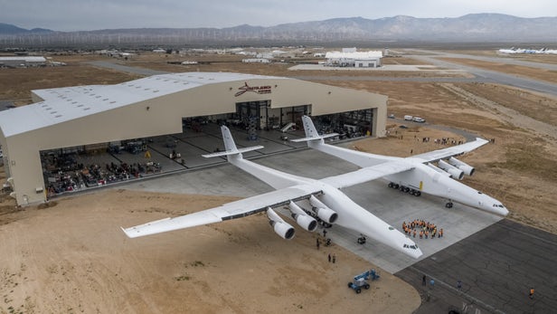 The world's largest plane is out of its hangar for the first time