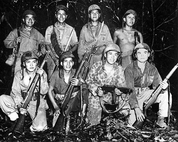 Navajo Code Talkers in the Pacific.